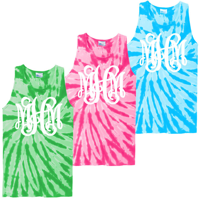 Born to Be Sassy Full Monogram Tie-Dye Tank