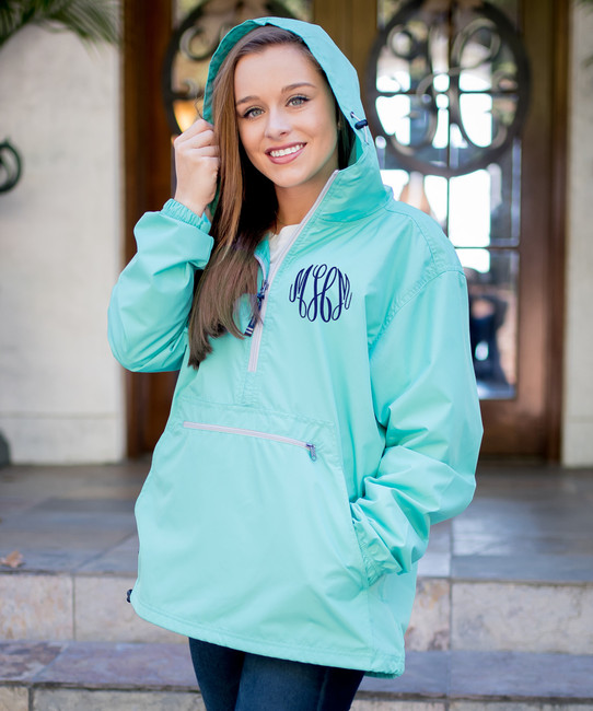 Monogrammed Charles River Pack N Go Pullover