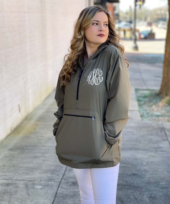 Monogrammed Charles River Pack N Go Pullover