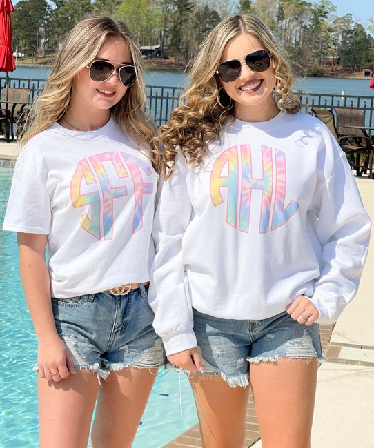 Pastel Tie Dye Monogrammed T-Shirt