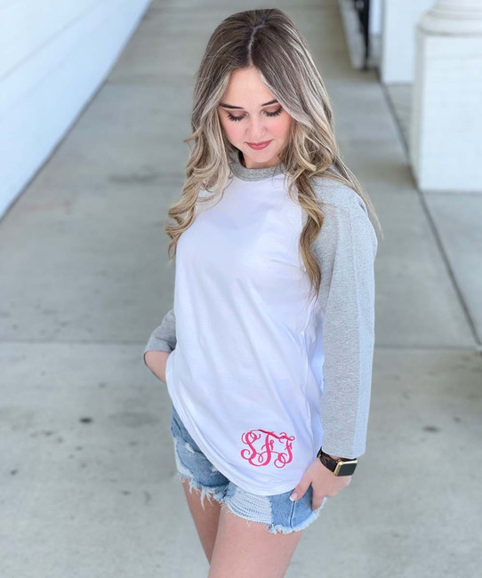 Monogrammed Raglan Tee