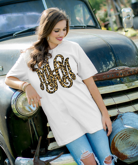 Monogrammed Leopard T-Shirt