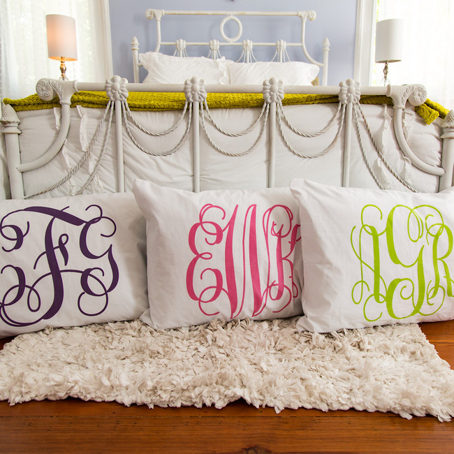 monogrammed pillow shams featured at