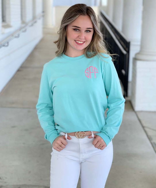 Monogrammed Comfort Colors Long Sleeve T-Shirt