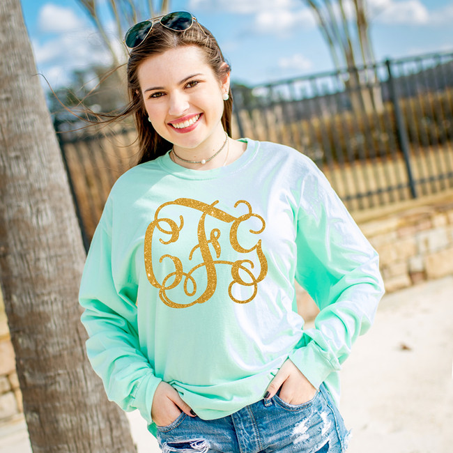 Monogrammed Comfort Colors Long Sleeve Shirt