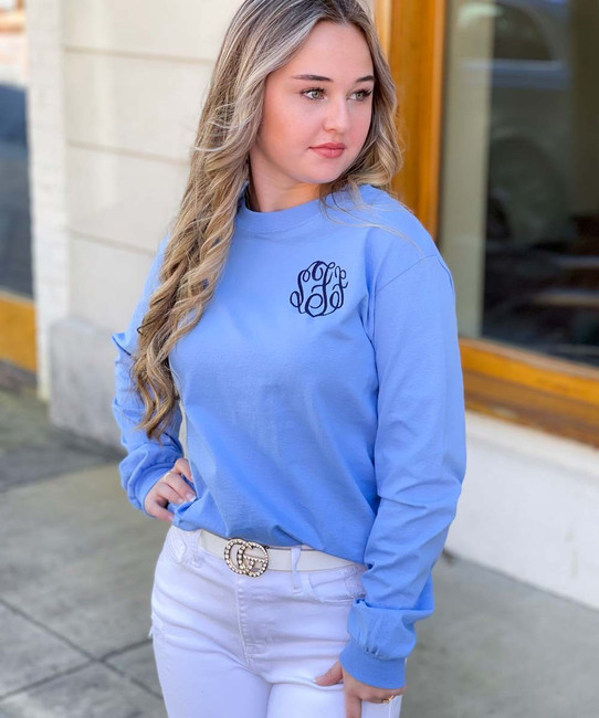 Monogrammed Long Sleeve Tee Shirt