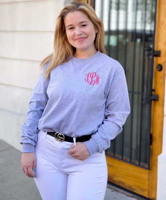 Monogrammed Long Sleeve Tee Shirt