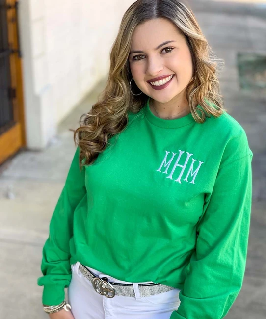 Monogrammed Long Sleeve Tee Shirt