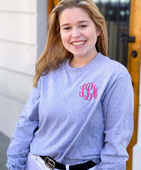 Monogrammed Long Sleeve Tee Shirt