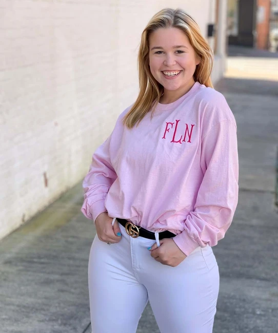 Monogrammed Long Sleeve Tee Shirt