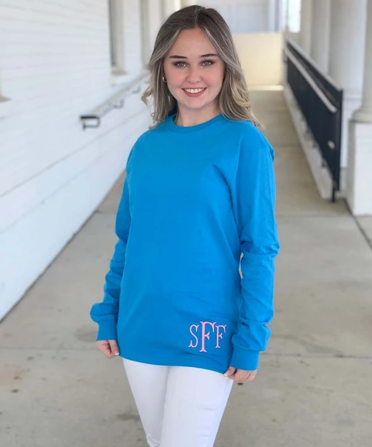 Monogrammed Long Sleeve Tee Shirt