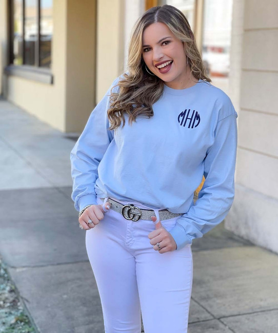 monogram long sleeve fitted shirt