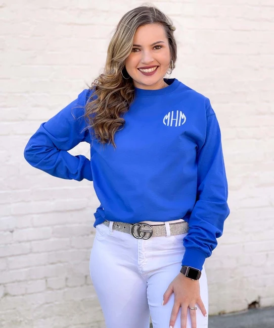 Monogrammed Long Sleeve Tee Shirt