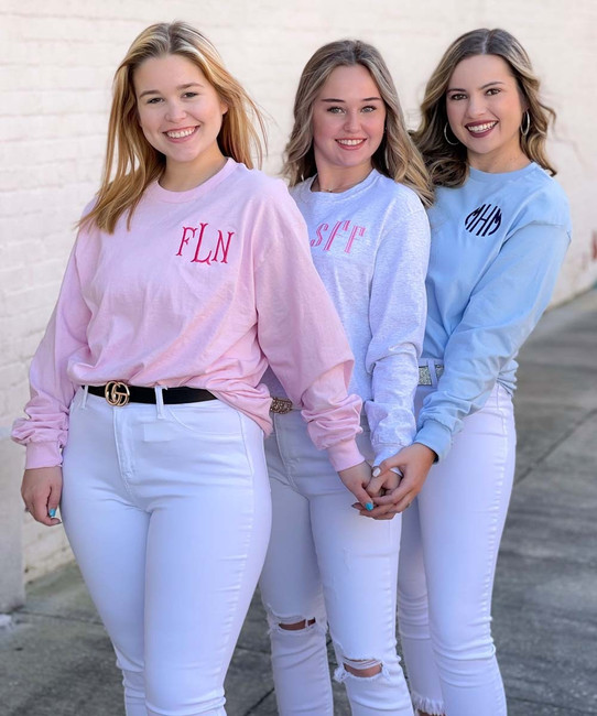 Monogrammed Long Sleeve Tee Shirt