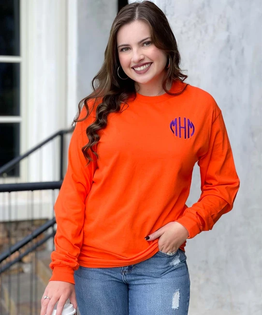 Monogrammed Long Sleeve Tee Shirt
