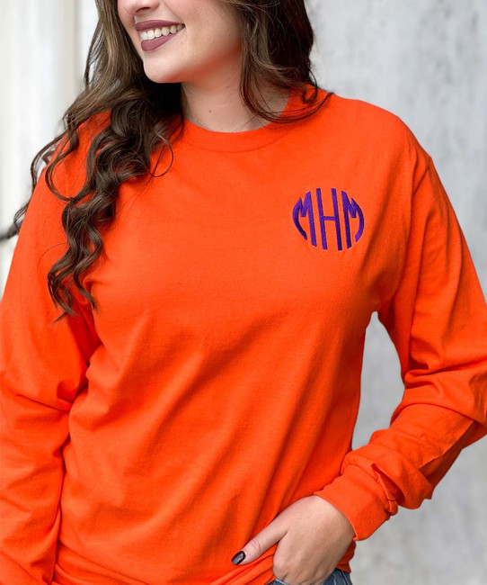 Monogrammed Long Sleeve Tee Shirt