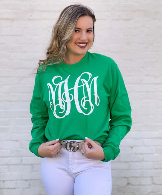 Full Monogrammed Long Sleeve Tee Shirt