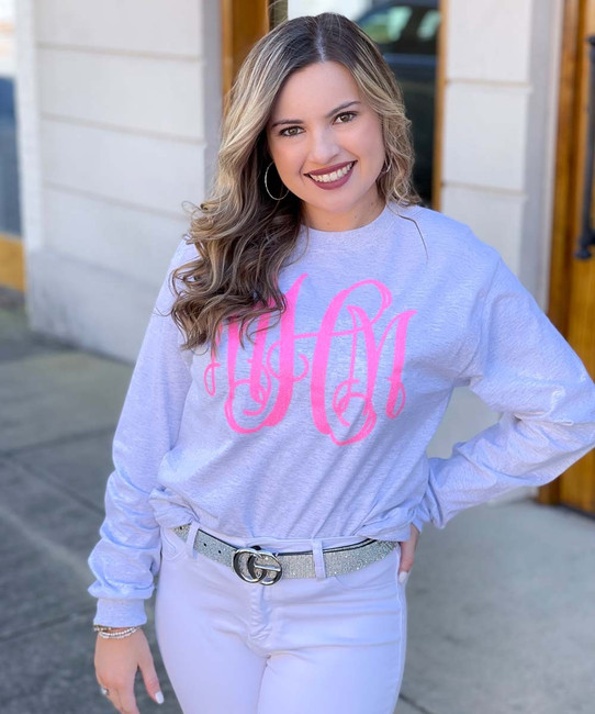 Full Monogrammed Long Sleeve Tee Shirt