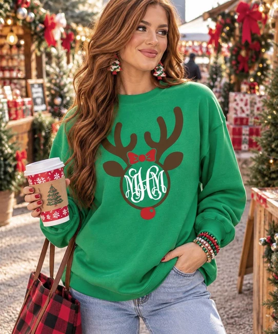 Monogrammed Reindeer Shirt