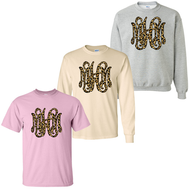 Spring Leopard Monogram Graphic Shirt