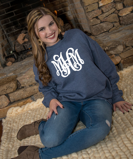 Born to Be Sassy Rose Gold Monogram Sweatshirt and Cap Bundle