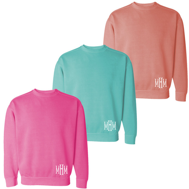 Monogrammed Comfort Colors Crewneck Sweatshirt