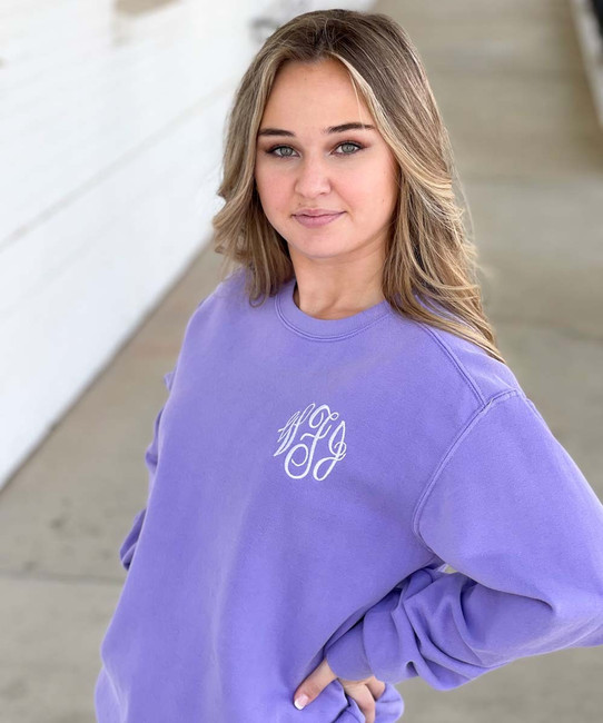 Comfort Colors/gildan Single Letter Monogram Sweatshirt 