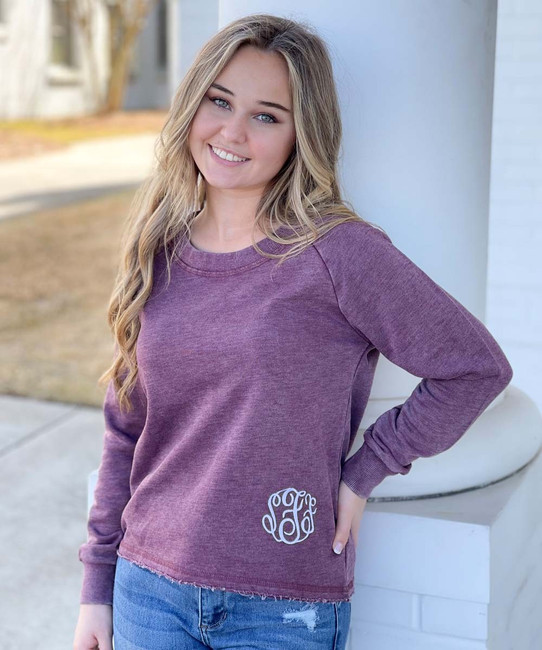 Monogrammed Burnout Sweatshirt