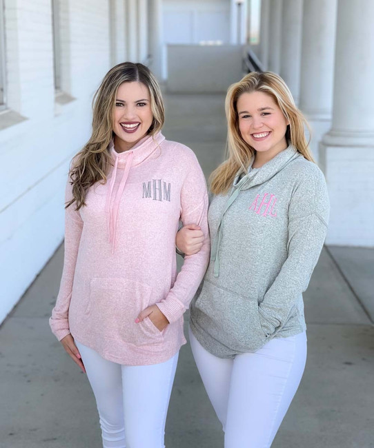 Monogrammed Cowl Cuddle Pullover