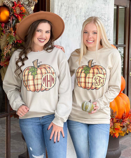 Monogrammed Plaid Pumpkin Shirt