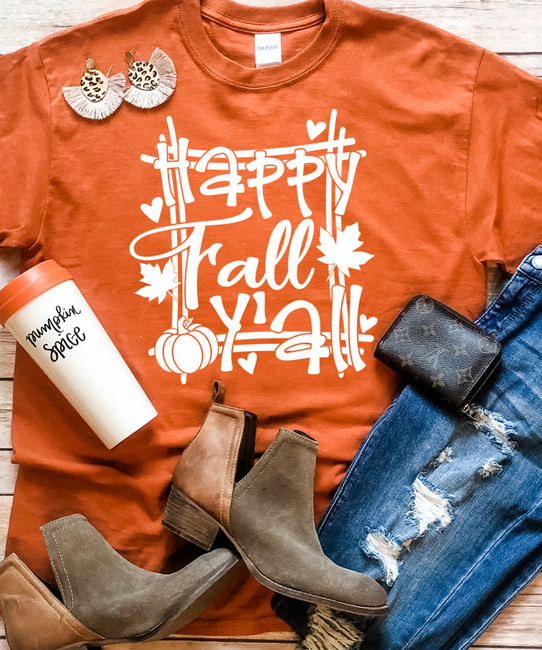 Happy Fall Yall Square T-Shirt