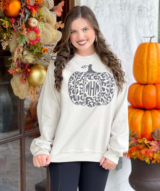 Monogrammed Leopard Pumpkin Tee