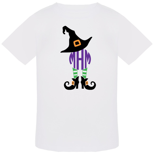 Monogrammed Witch Legs And Hat Graphic 