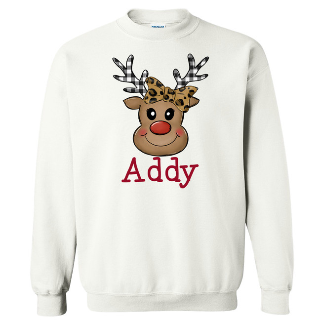 Personalized Leopard And Plaid Reindeer Face Graphic Shirt