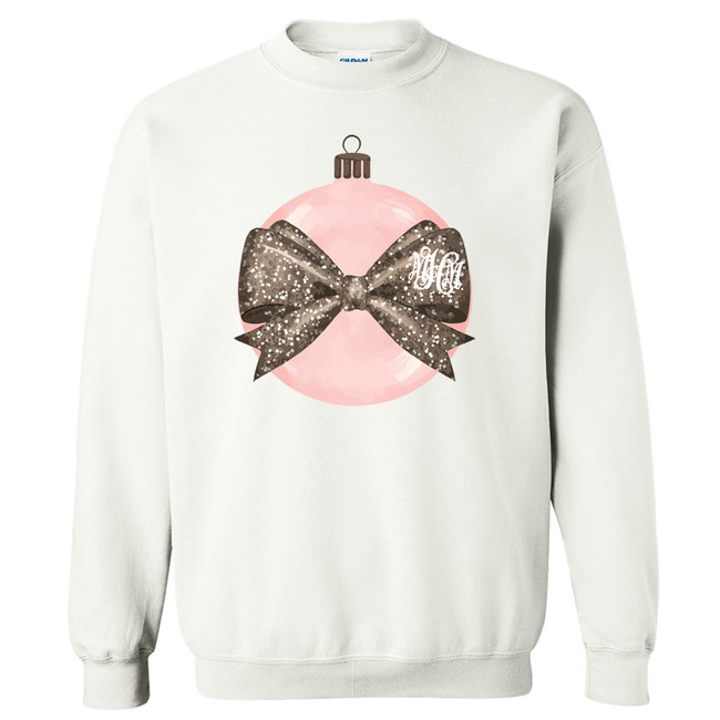 Monogrammed Pink Christmas Ornament Graphic Shirt