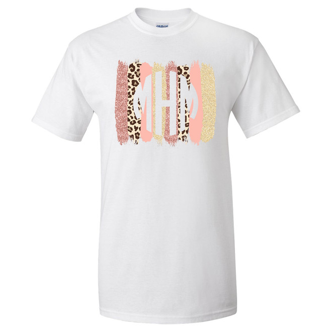 Monogrammed Leopard Brush Strokes Graphic Shirt