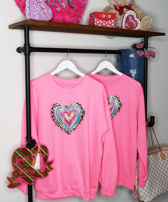 Rose Frantz ♥ Leopard Heart T-shirt /追跡付 Leopard Colorful Heart T-Shirt