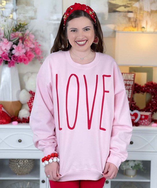 love sweatshirt light pink