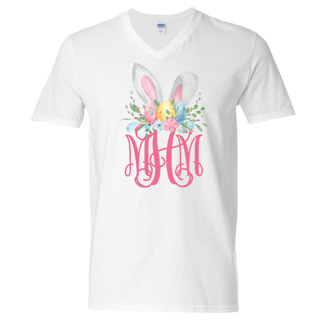 Monogrammed Easter Bunny Ears Graphic Tee