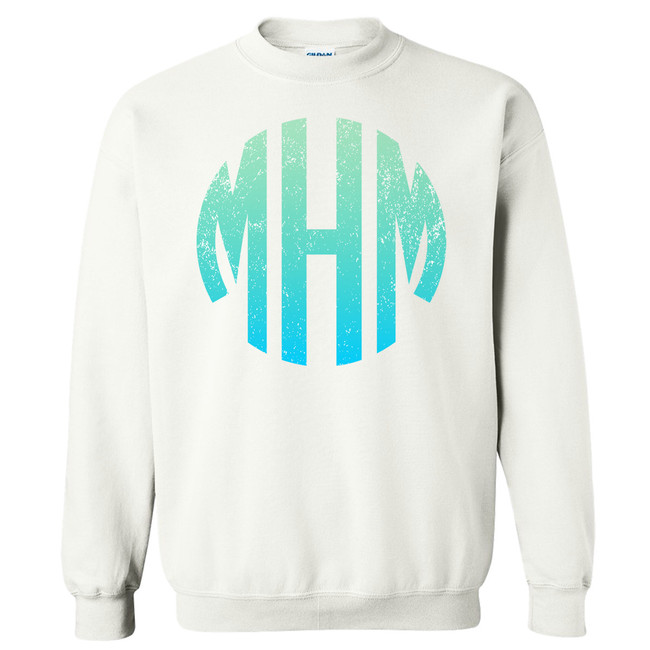 Monogrammed Distressed Ombre Graphic Shirt