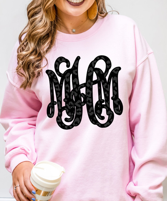 leopard monogram sweatshirt