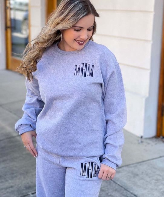 Monogrammed Sweatshirt And Jogger Set