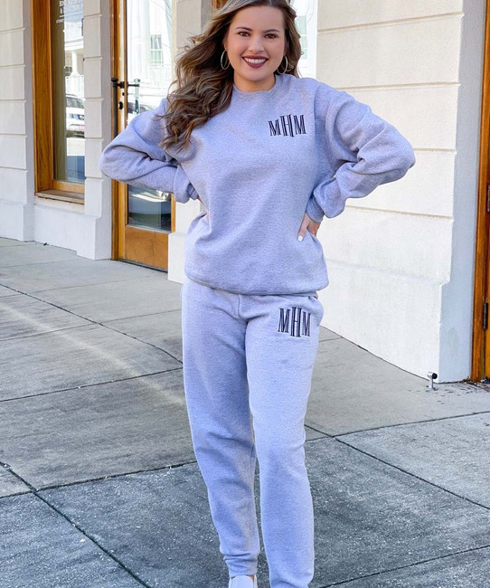 Monogrammed Sweatshirt And Jogger Set