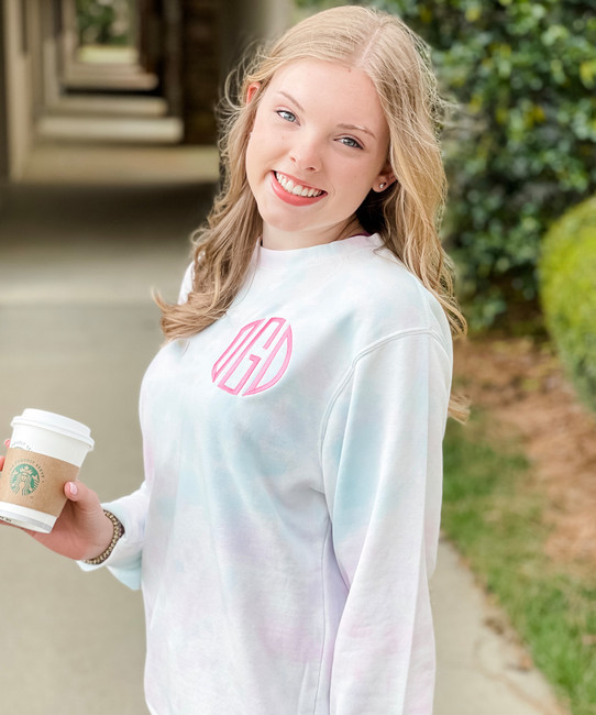 Monogrammed Tie Dye Sweatshirt