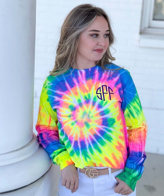 tie dye long sleeve shirt womens