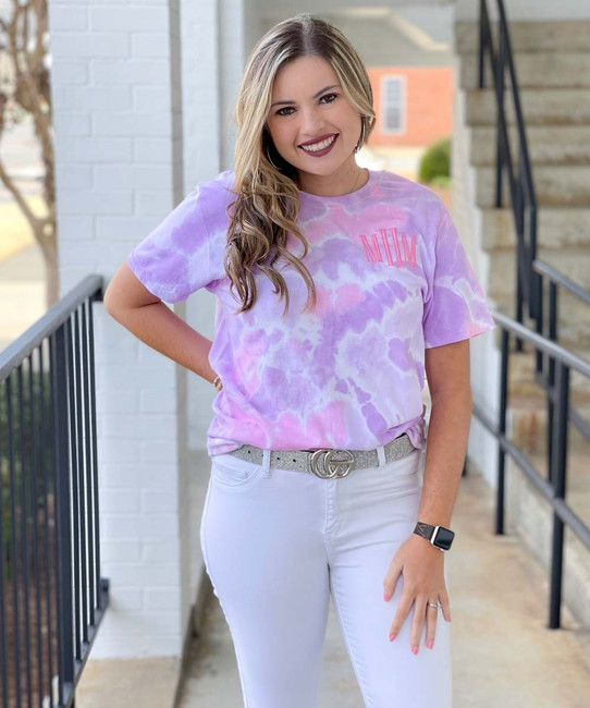 Creations by Meg Tie Dye Monograms Tshirt