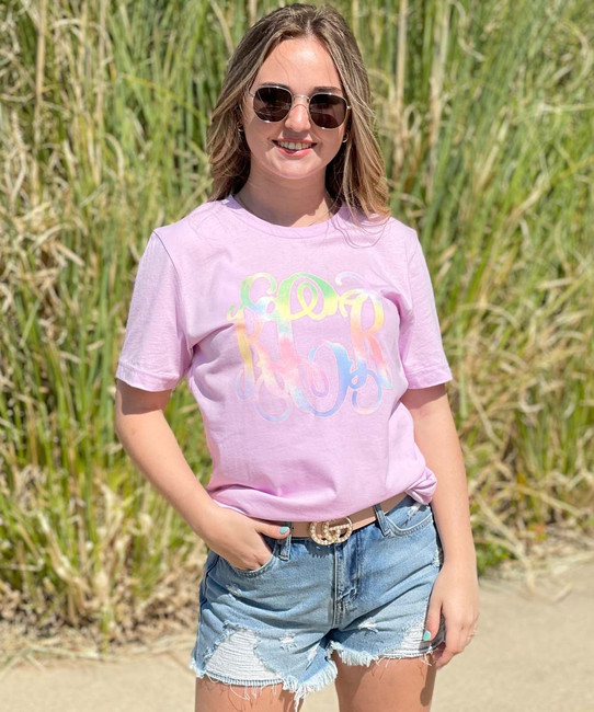 Tie Dye Monogram Bella Canvas Tee