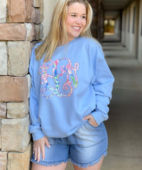 monogram sweatshirt blue