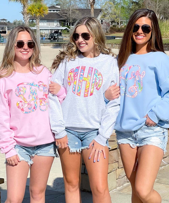 Lilly Monogram Sweatshirt - Choose Your Own Pattern