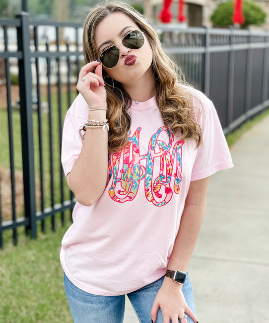 Lilly Monogram Comfort Colors T-Shirt - Choose Your Own Lilly Print